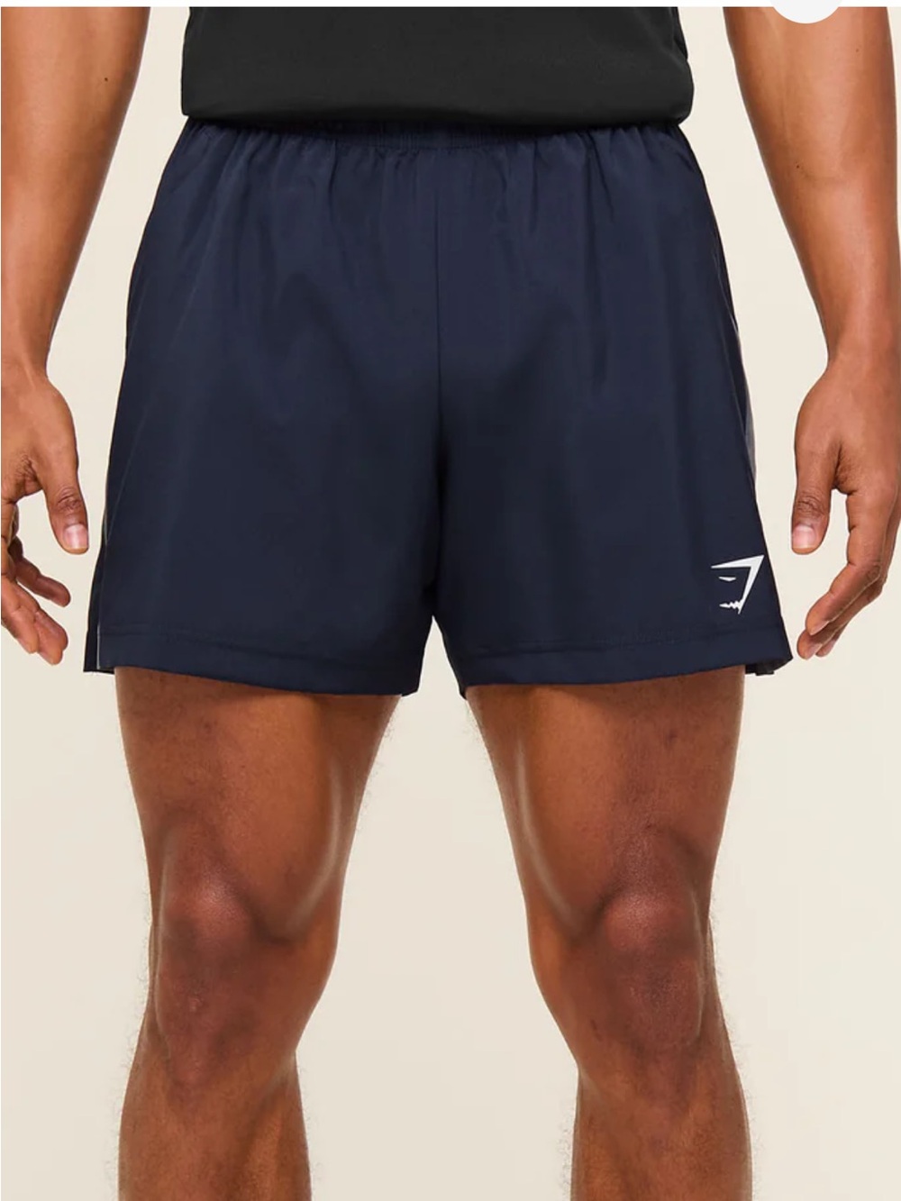 Gymshark Crest Men's 6” Athletic  Sweat Shorts in Navy with White Logo Small
